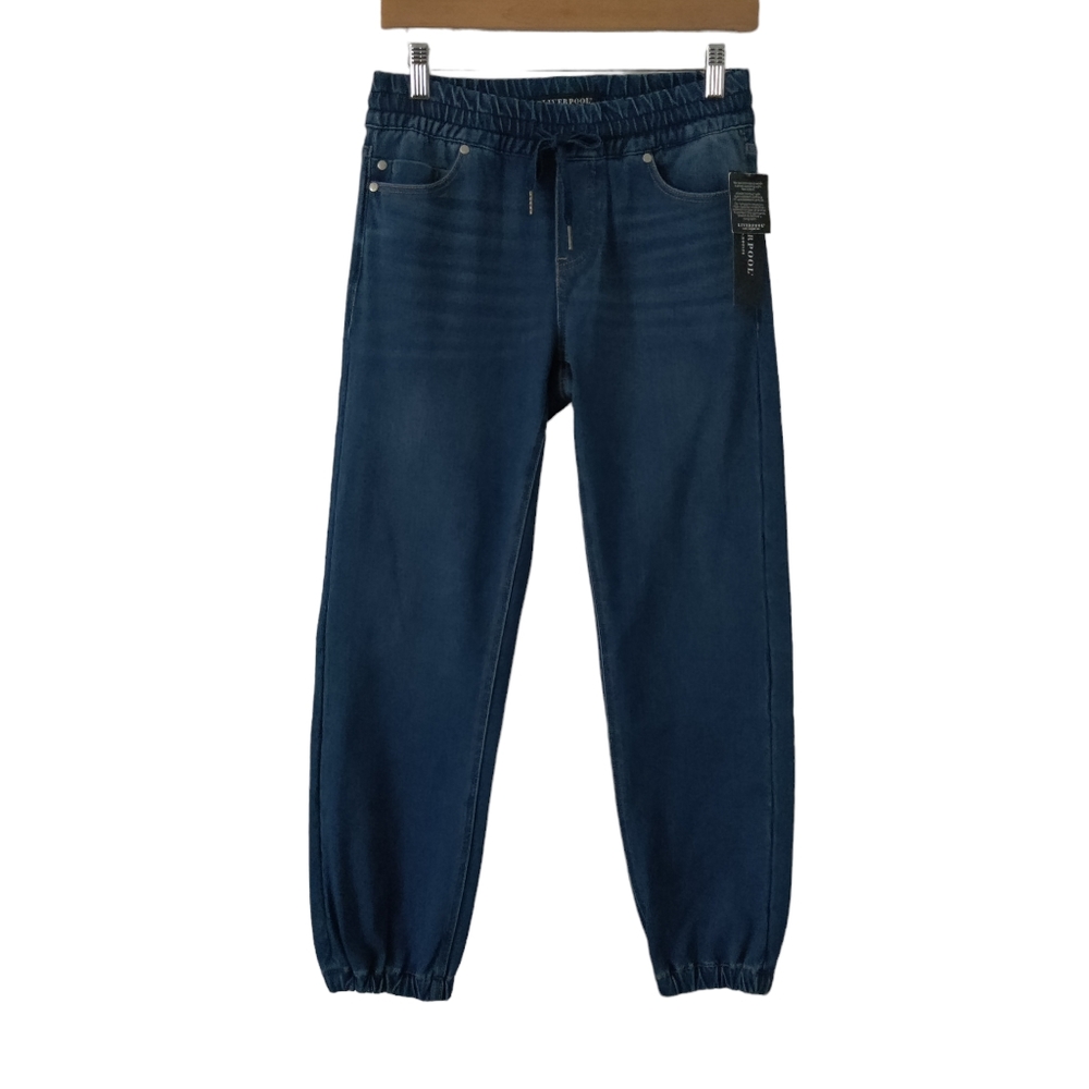 Liverpool LA Drawstring Pull On Jeans Cropped Size Small